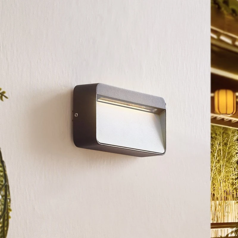 Lucande Tiburia LED-Außenwandleuchte, Schwarz, Aluminium