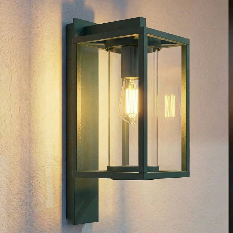 Lucande Außenwandleuchte Ferda, Grün, Aluminium, IP44