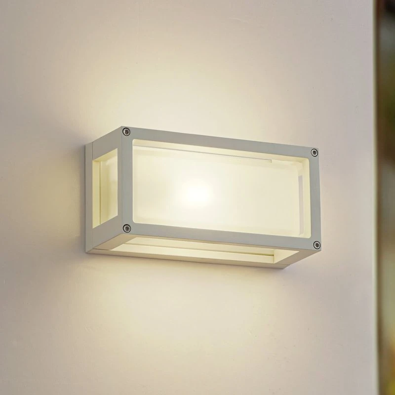 Lucande Außenwandleuchte Aurelien Weiß 12,5cm IP54