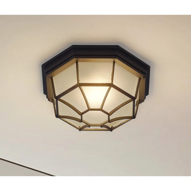 Lindby Außendeckenleuchte Idril, anthrazit, Ø 26,5 cm, Aluminium