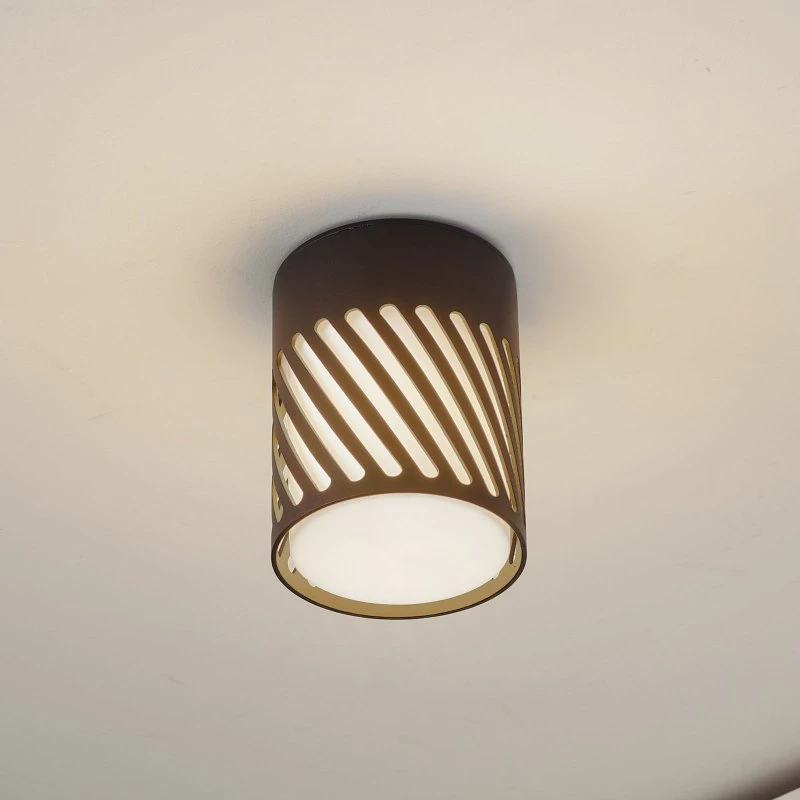 Lindby Außendeckenleuchte Lurinda, Schwarz, Aluminium, 10,5 cm
