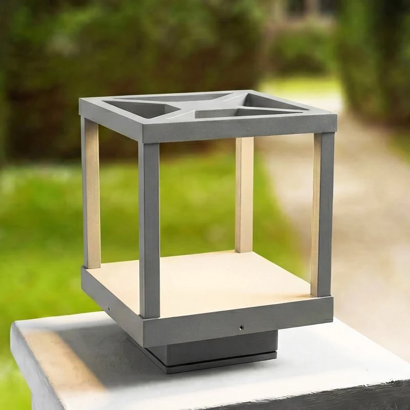 Lucande Lealan LED-Sockelleuchte, 23 cm, Grau, Aluminium, IP54