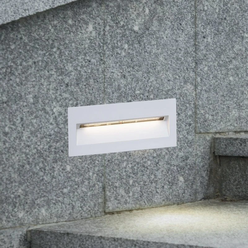 Lucande Loya LED-Wandeinbauleuchte 23x8 cm, Weiß, IP54