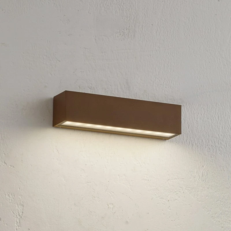 Lucande Lengo LED-Außenwandlampe, 25cm, Braun, Downlight, 3000K