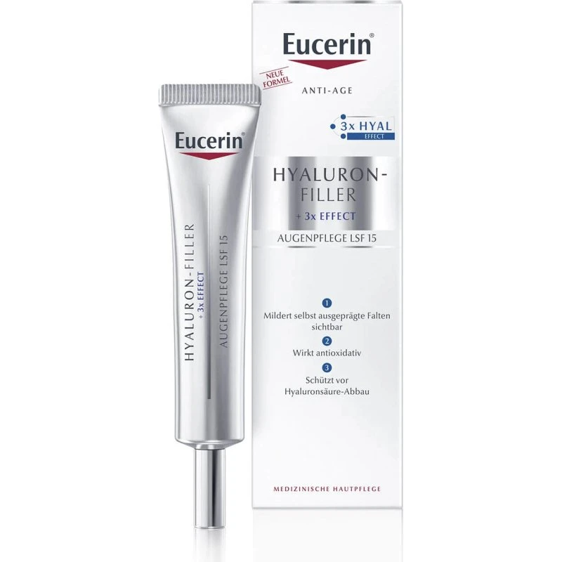 Eucerin Hyaluron-Filler Anti-Falten Augencreme SPF 15, 15 ml