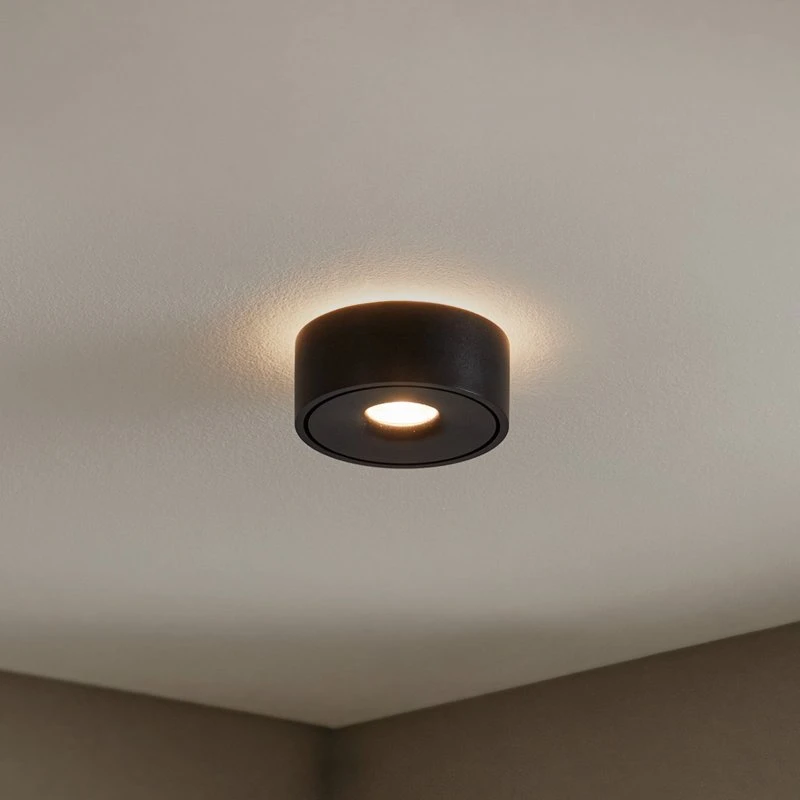 Arcchio Rotari LED-Deckenleuchte Up/Down 13,9W Schwarz Ø 12 cm