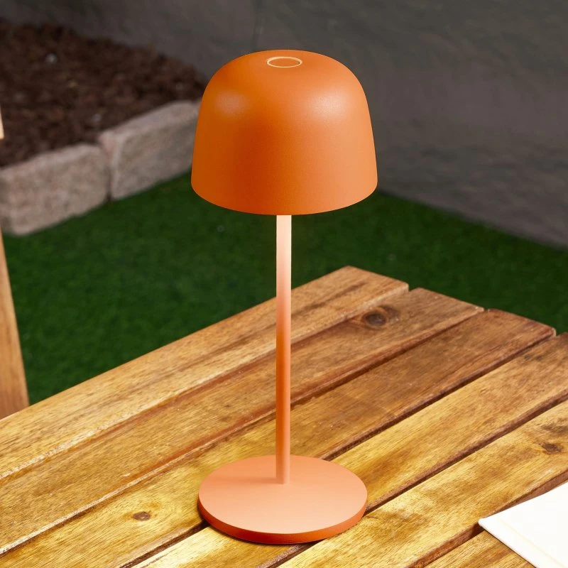 Lindby Arietty Akku-Tischleuchte Orange - Dimmbar & IP65