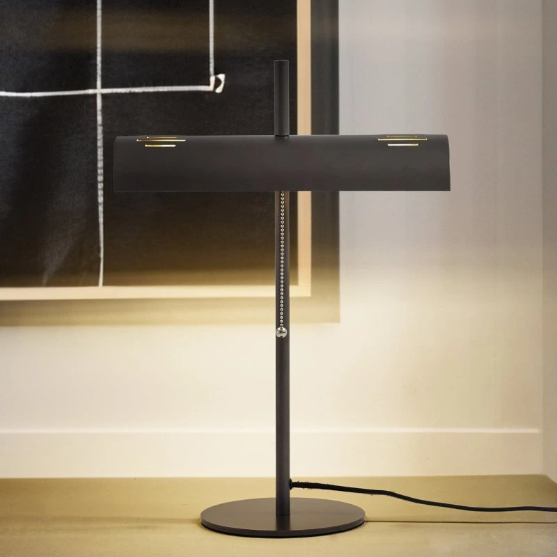 Lucande Bankerlampe Nysira Tischleuchte, Grau Metallic, 2-flg.