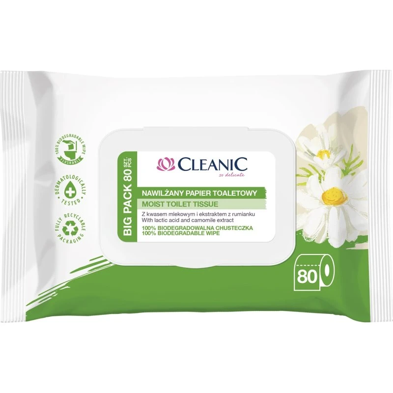 Cleanic Feuchttücher mit Milchsäure & Kamille, 80 Stück