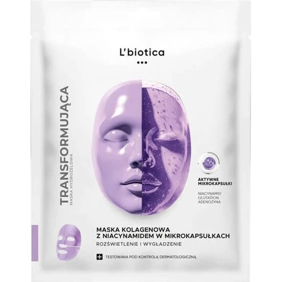 L'biotica Kollagenmaske mit Niacinamid in Mikrokapseln, 1 Stk