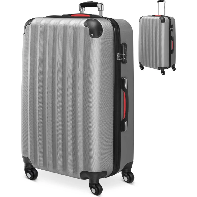 TravelPro Hartschalenkoffer XL 90L silber ABS 360° Rollen