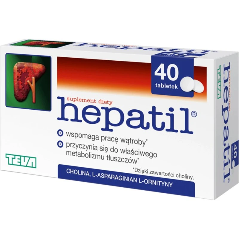 Hepatil Nahrungsergänzungsmittel mit Cholin & L-Ornithin-L-Aspartat, 40 Tabletten