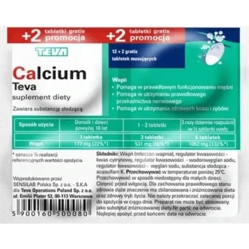 Calcium Teva Brausetabletten, 14 Stück