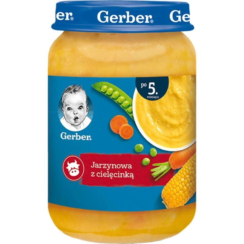 Gerber Gemüsesuppe mit Kalbfleisch für Babys ab 5 Monaten, 190g