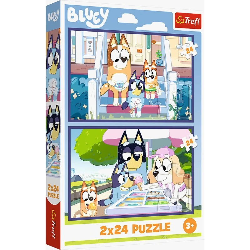 Trefl Bluey Puzzle Set: 2x24 Teile für Kinder ab 3 Jahren