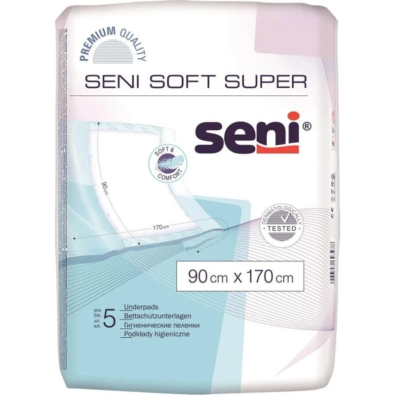 Seni Soft Super Hygieneauflagen 90 x 170 cm, 5er Pack