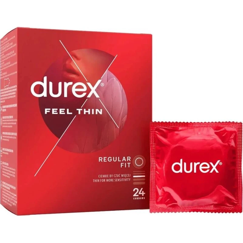 Durex Feel Thin Classic Kondome, 24 Stück, Dünn, Latex