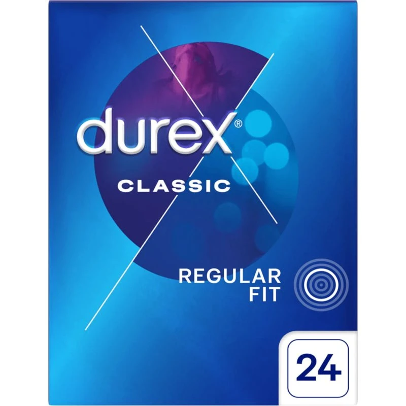Durex Classic Kondome mit extra Gleitmittel, 24 Stück