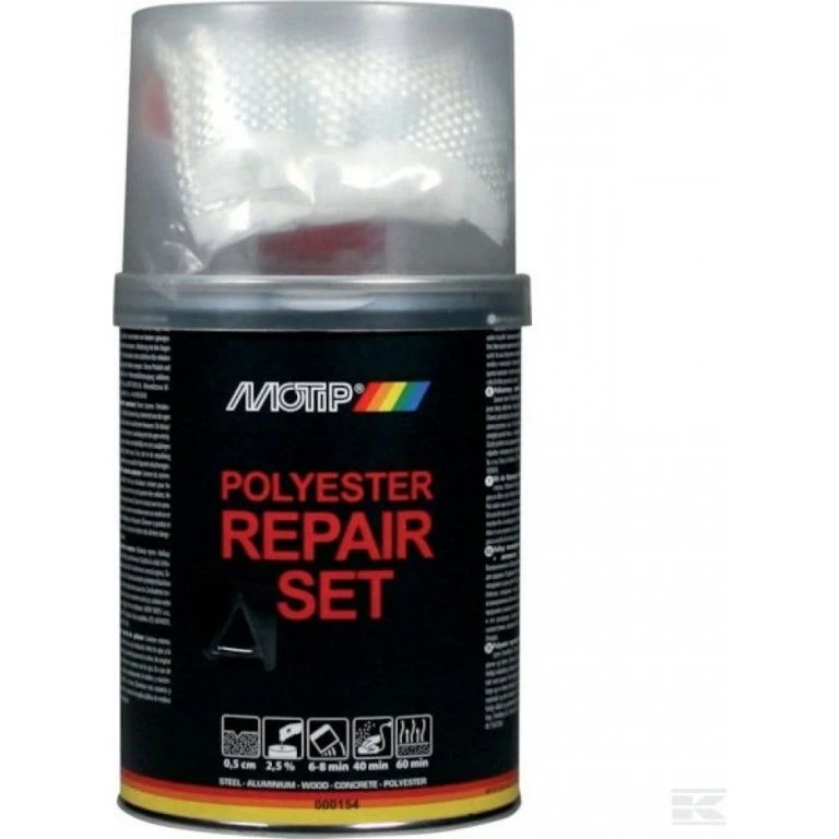 Motip Polyester Repair Set 2K mit Glasfasermatte