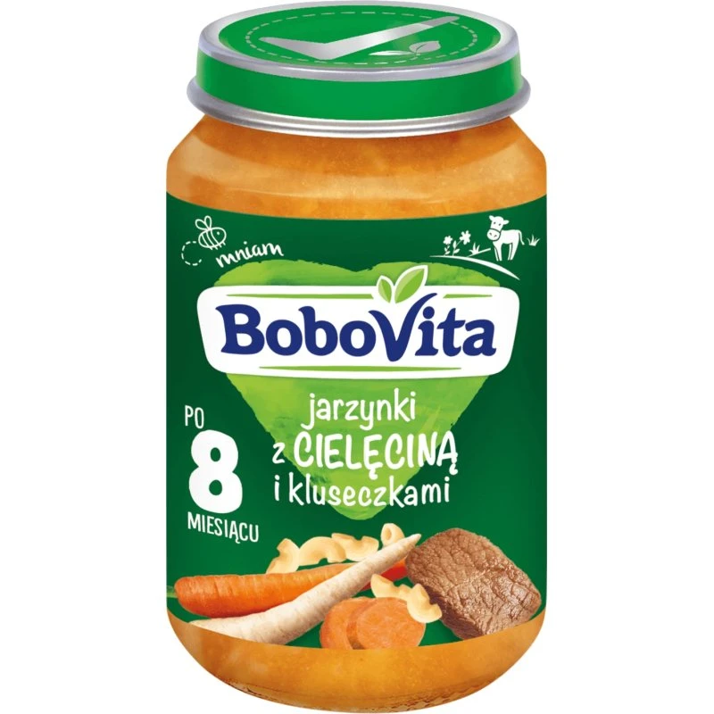 BoboVita Dinner Gemüse mit Kalbfleisch und Nudeln, ab 8 Monaten, 190g