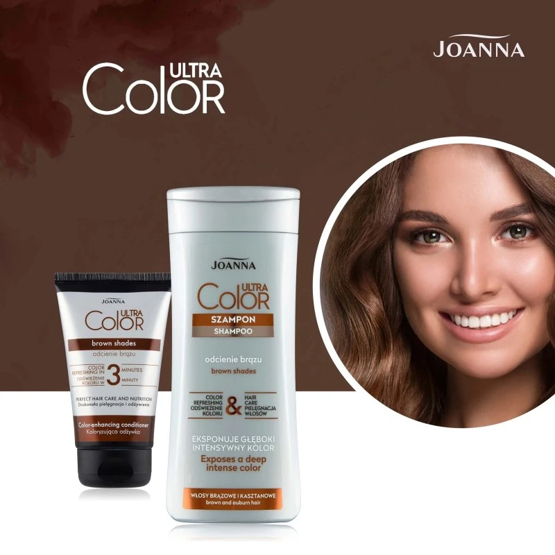 Joanna Ultra Color Shampoo zur Betonung von Braun- und Kastanientönen, 200ml