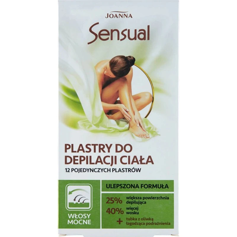 Joanna Sensual Haarentfernungswachsstreifen, 12x + 10ml Öl-Gel