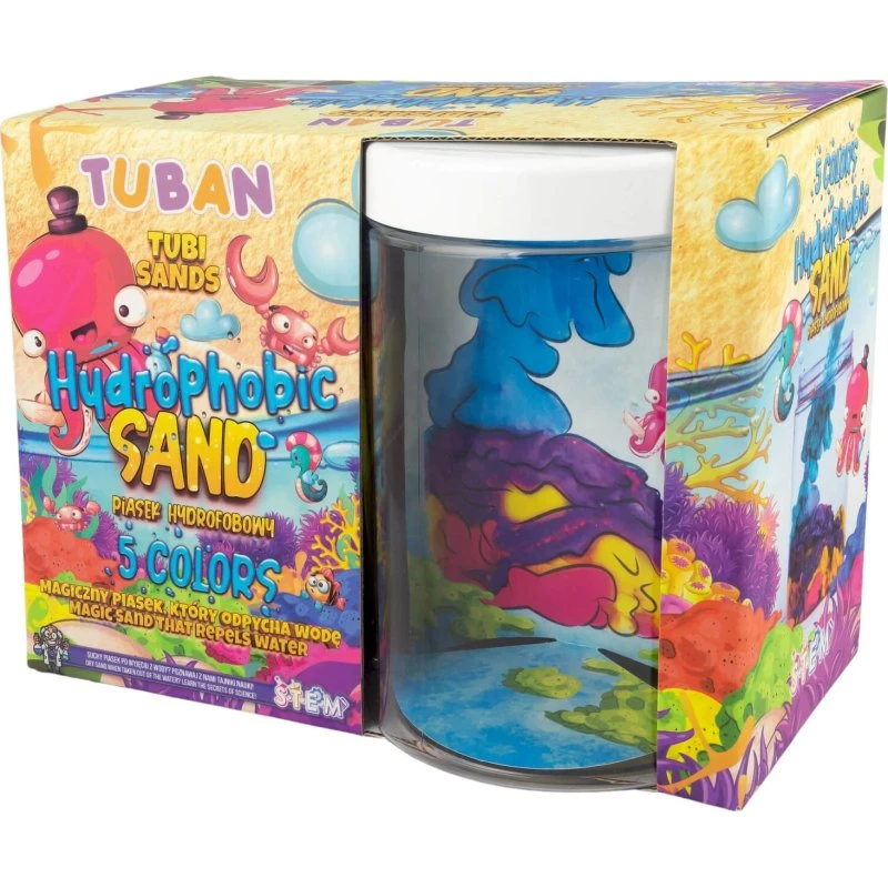 Hydrophober Sand Set mit Aquarium - 5 Farben zum Experimentieren