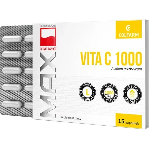 Colfarm Max Vita C 1000 - Vitamin C Kapseln, 15 Stück