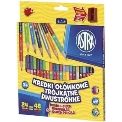 Astra Duplex-Buntstifte, 48 Farben, doppelseitig
