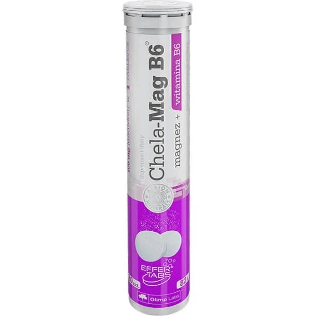 Olimp Chela-Mag B6 Magnesium + Vitamin B6, Orangengeschmack, 20 Brausetabletten