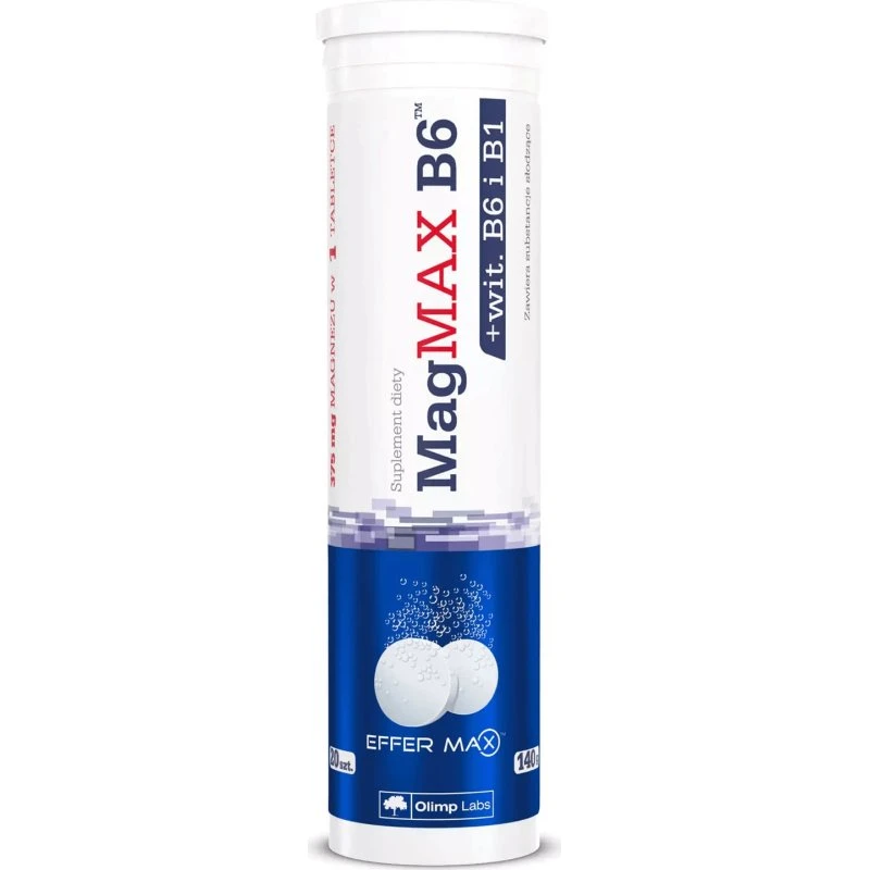 Olimp MagMAX B6 Magnesium Citrat & Vitamin B6/B1, Orange, 20 Stück