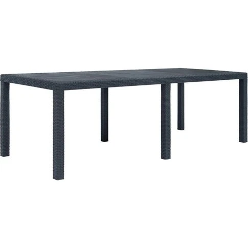 vidaXL Gartentisch Weiß 220x90x72 cm Rattan-Optik