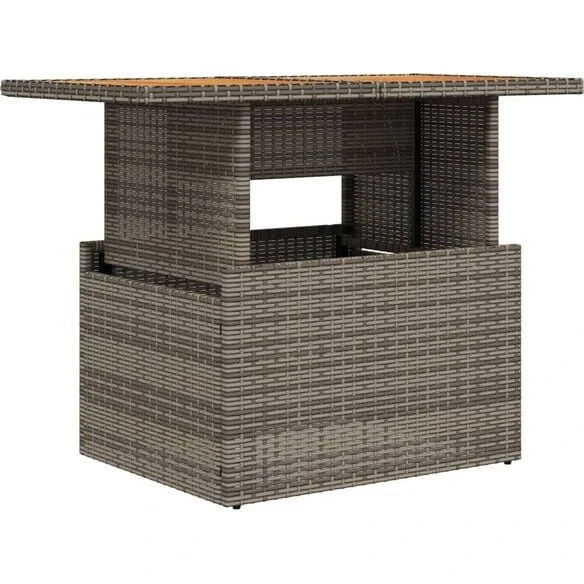 vidaXL Gartentisch Grau 100x55x73 cm Poly Rattan & Akazienholz