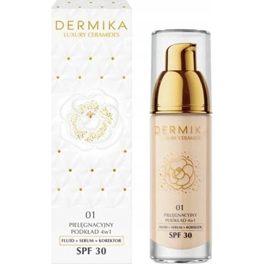 Dermika Luxury Ceramides 4-in-1 Pflegegrundierung SPF 30, Farbton 01, 30 ml