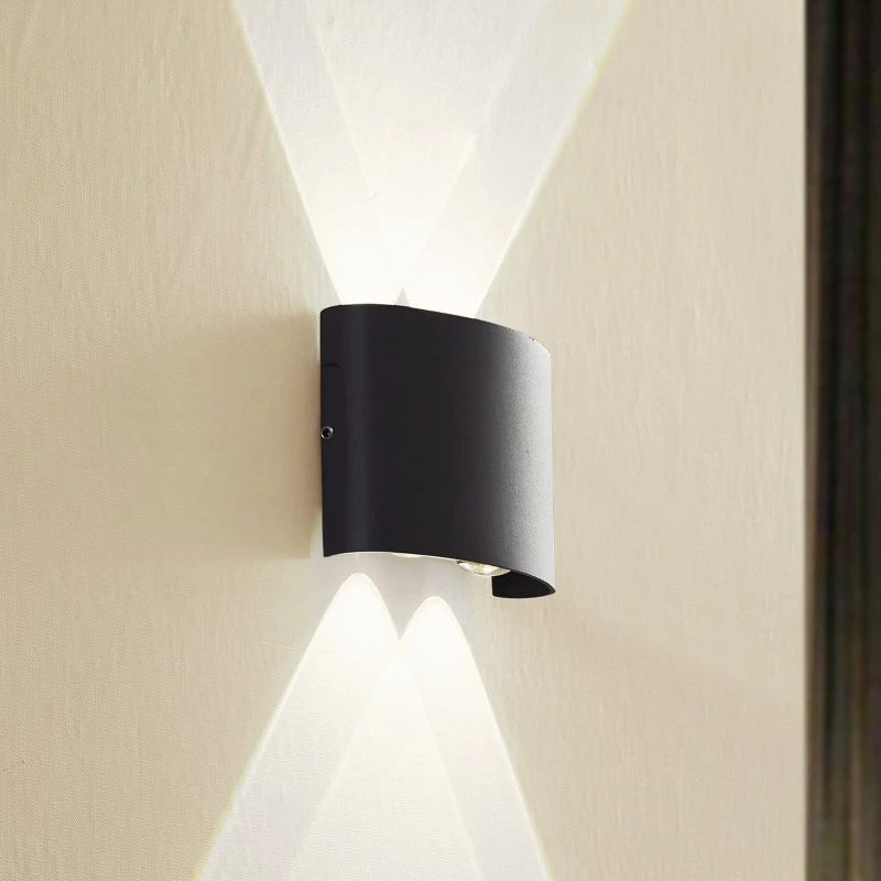 Lindby Ithan LED-Außenwandleuchte, 2-flg., Anthrazit, 12cm