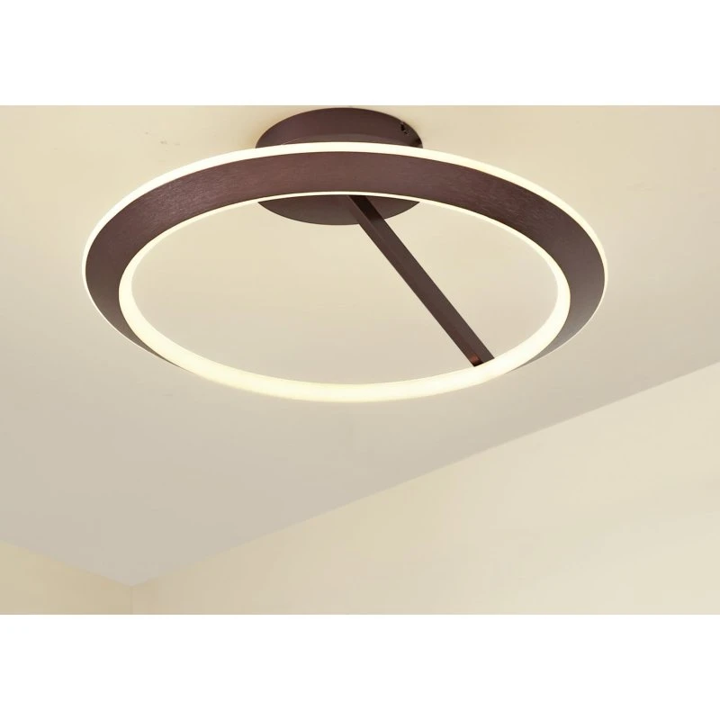 Lucande Eldra LED-Deckenleuchte Ø 55 cm, kaffeebraun, CCT