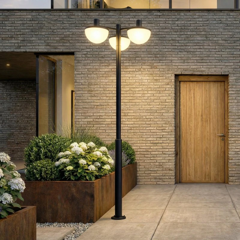 Lucande LED-Außenleuchte Toras, schwarz, 3-flg., CCT dimmbar