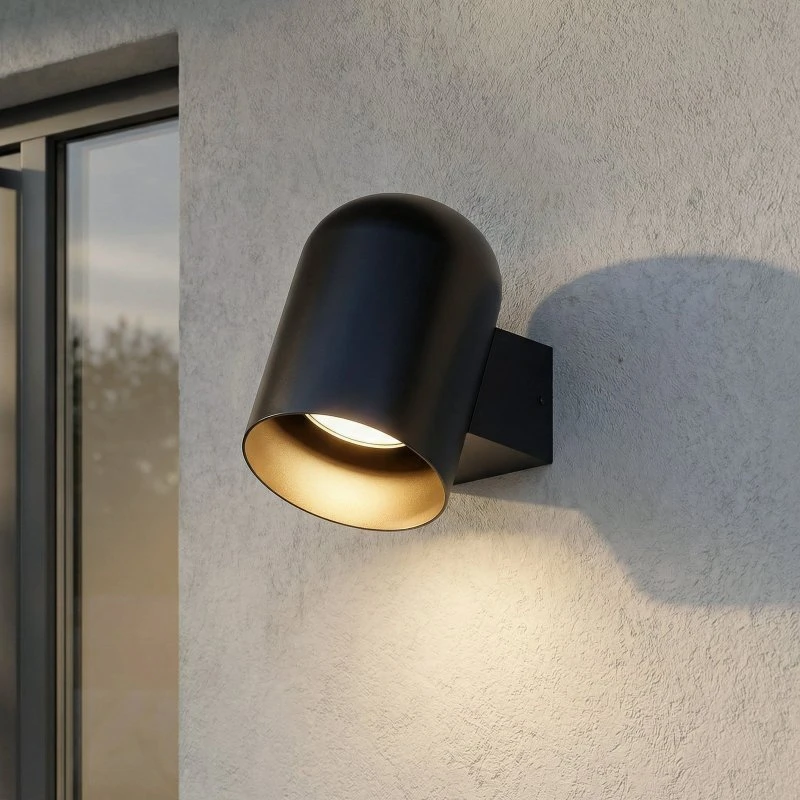 Lindby Außenwandleuchte Lupil Schwarz, GU10, IP44, Aluminium