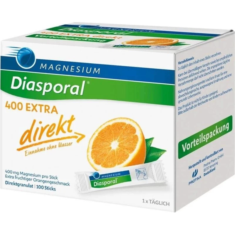 Magnesium-Diasporal 400 EXTRA Direkt-Granulat, 100 Sticks