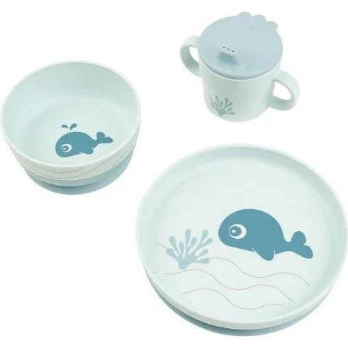 Done by Deer Foodie Geschirr-Set blau mit Saugnapf