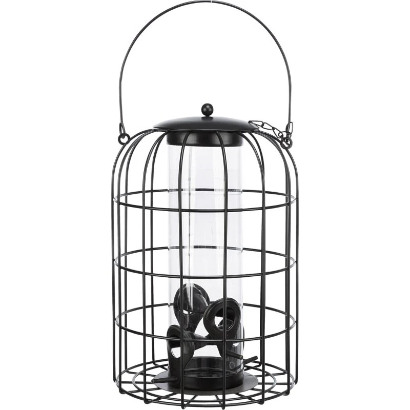 Trixie Vogelfutterspender mit Schutzgitter, 950 ml, schwarz