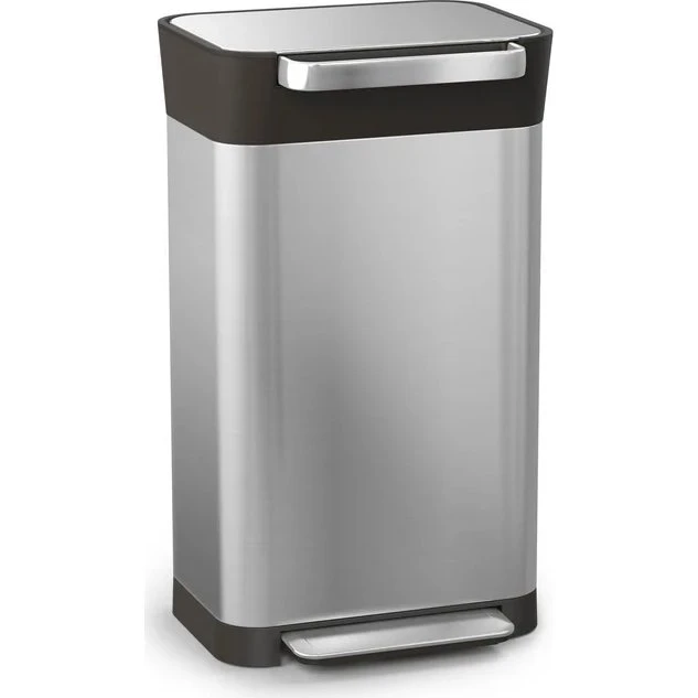 Joseph Joseph Titan Matt Edelstahl 30 L Mülleimer mit Presse