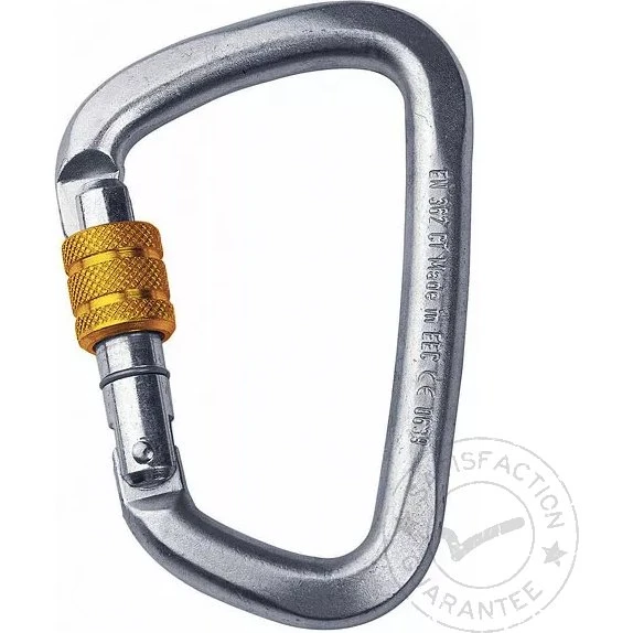 Singing Rock D-Form Stahlkarabiner mit Schraubverschluss