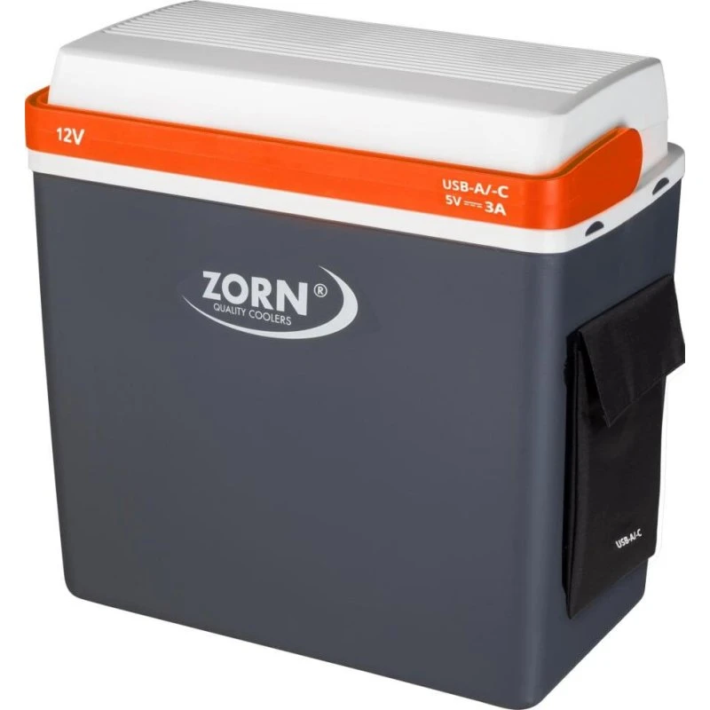 Zorn ZA24 Kühlbox 12V & USB 21,9 L grau/weiß/orange