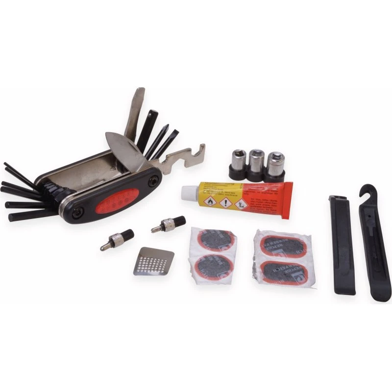Velo Reparatur Set 24-teilig mit Flickzeug und Gürteltasche