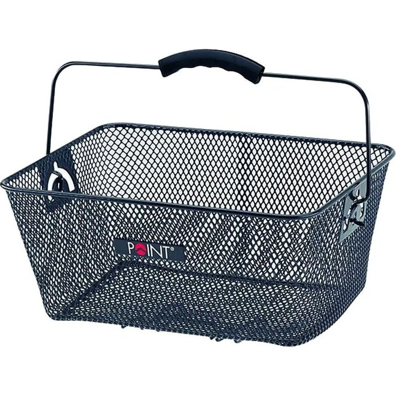 POINT® Fahrradkorb Metall 25x17x15 cm schwarz