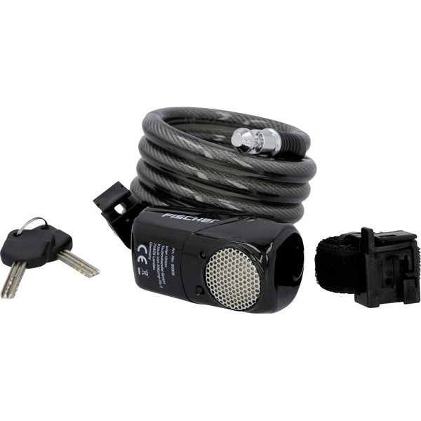 FISCHER Alarm-Spiralschloss 120 cm, 12 mm, Anthrazit