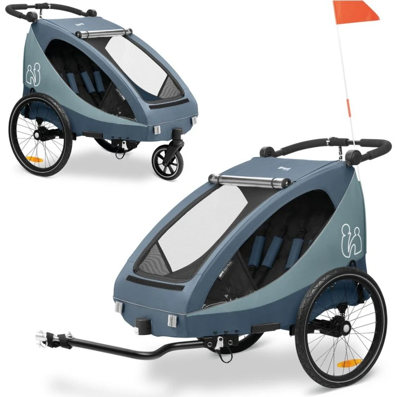 Hauck Dryk Duo Plus 2in1 Fahrradanhänger (Dark Blue)