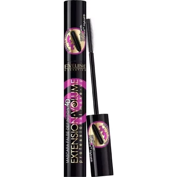 Eveline Extension Volume Professional Mascara 4D, Schwarz, 10 ml