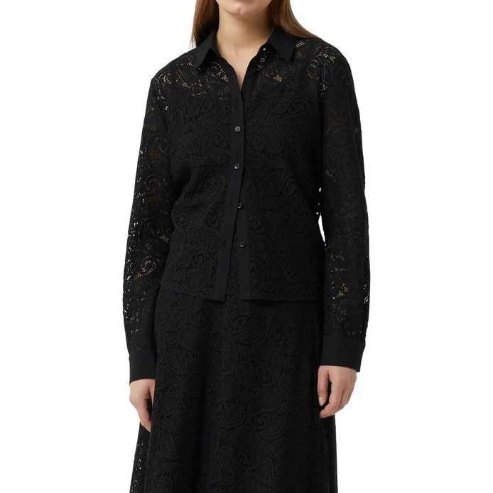 comma Hemdbluse aus Spitze, semitransparent, boxy Passform